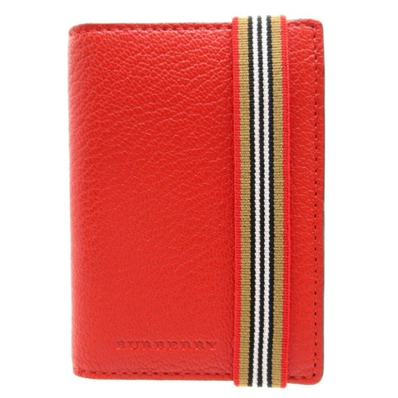 Burberry 4074895 Leather Red Card Case Business Holder BURBERRY - Picture 1 of 7